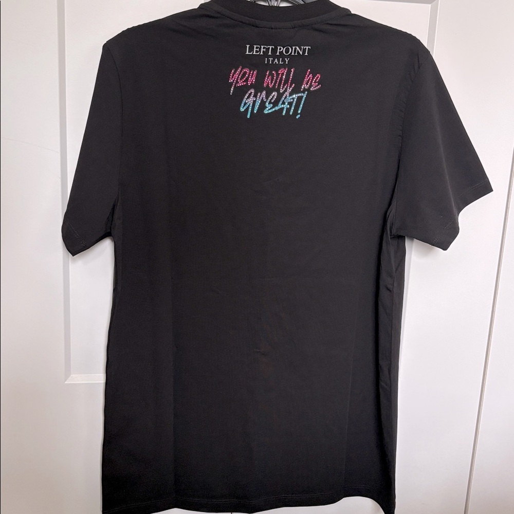 NWT [Left Point] Teddy Bear w Money Rhinestone Positive Affirmation Shirt Mens S - Picture 11 of 16